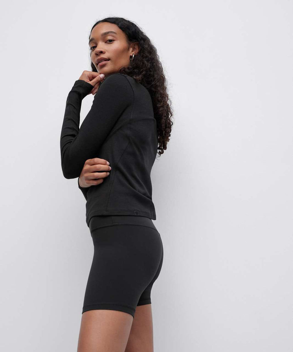 Ribbed wool-blend turtleneck