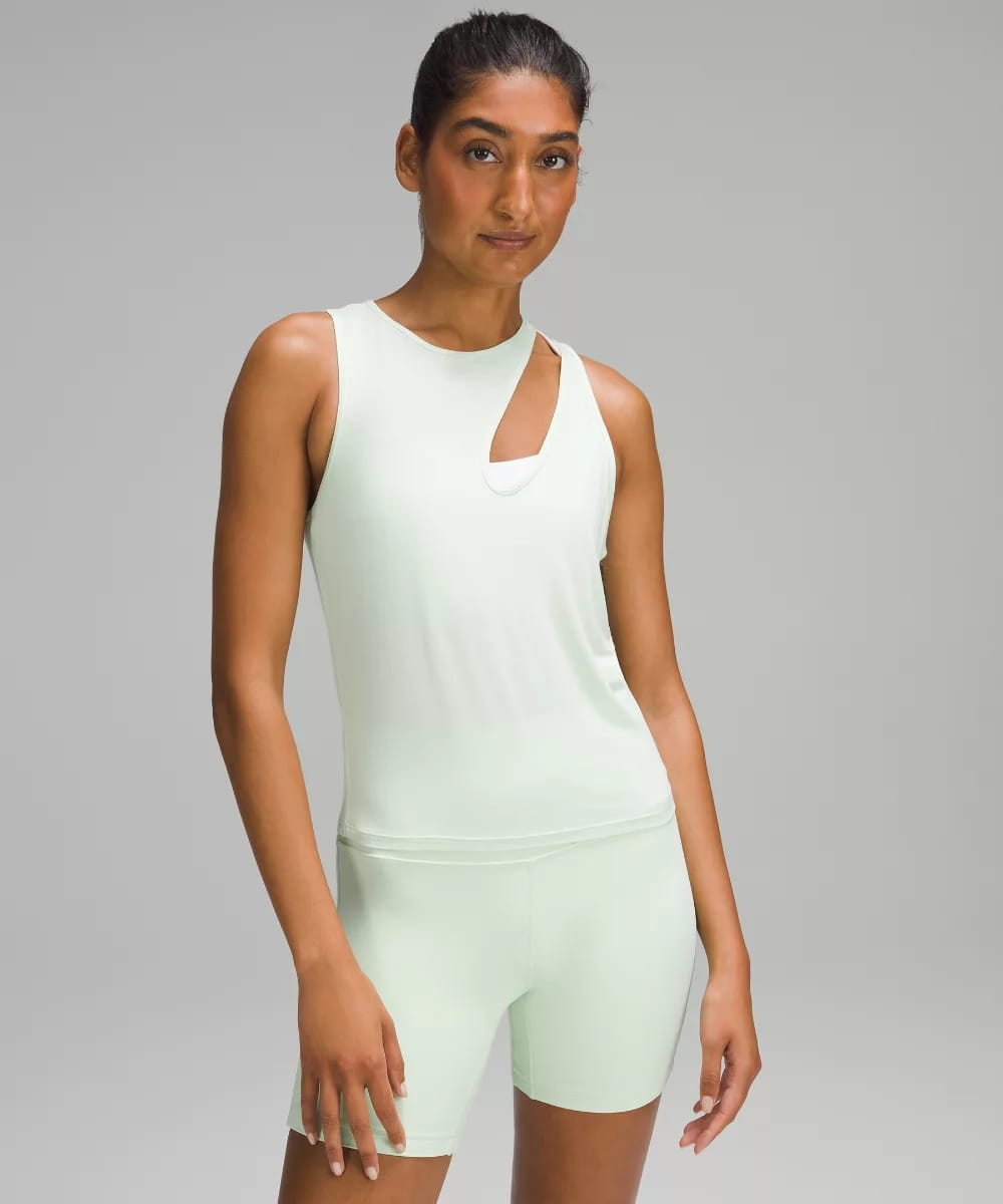 Shoulder cut out yoga tank
