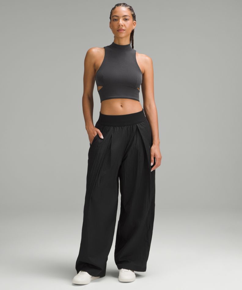 Ribbed softstreme mockneck cropped tank top